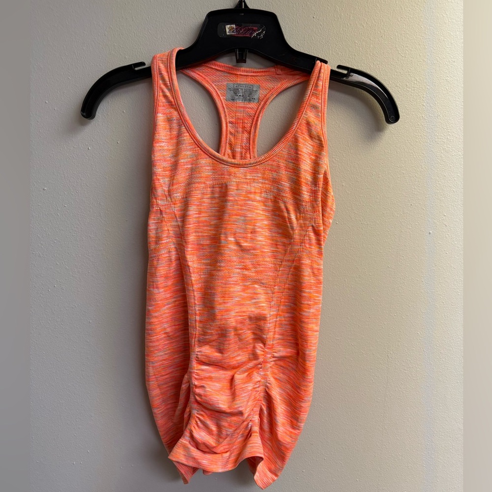 Athleta Heathered Orange Racerback Tank Top